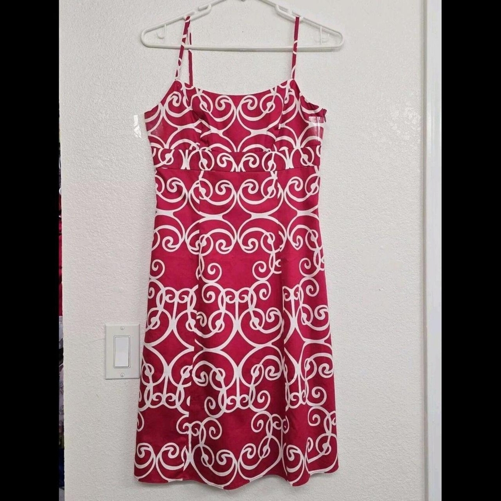 Ann Taylor Women's Red A-Line Spaghetti Straps Dress